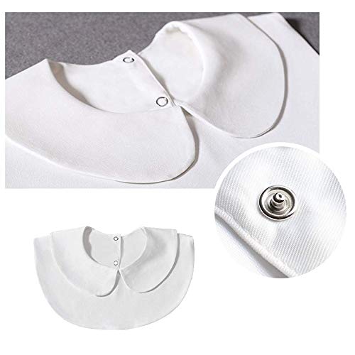 Joyci 2-Pack Girls Peter Pan Detachable Fake Collar Half Blouse Dickey Doll Collar (2-Pack A-Black+White) #TOP1