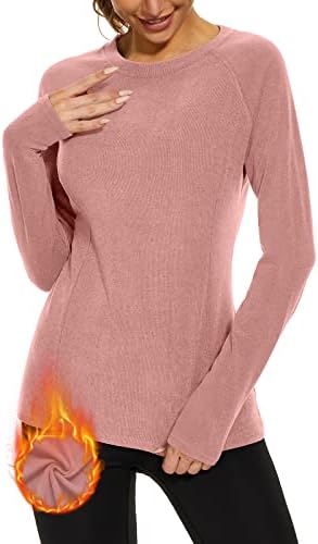WOWENY Thermal Shirts for Women Fleece Long Sleeve Base Layer Top Winter