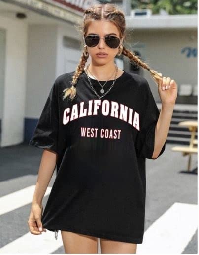 Image of REVEXO Women's Cotton Blend Half Sleeve Printed Loose Fit Round Neck T-Shirts.