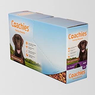 COACHIES Adult Training Treats 75g  12 pack, Beef, Lamb & Chicken Flavour, Semi-Moist Low Calorie Dog Training Treat, Contains Vitamins, Minerals & Calcium, Suitable Puppy Treats from 8 weeks
