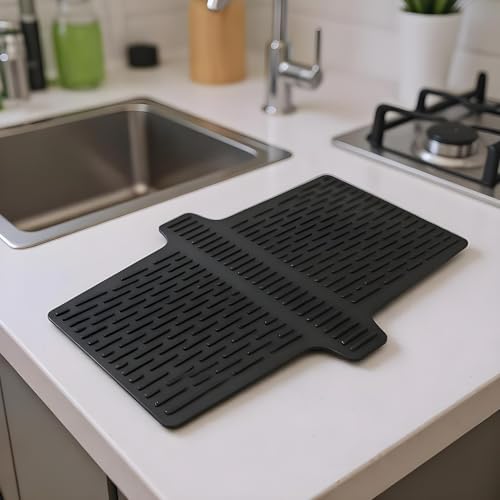 Protector de fregadero para cocina y baño con almohadilla de silicona 4