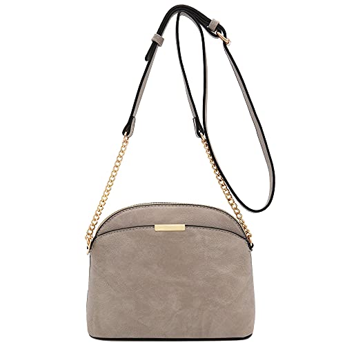 Image of FashionPuzzle Faux Leather Small Dome Crossbody Bag with Chain Strap