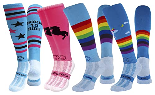 Chaussettes d'équitation Wacky Limited Giddy Up multicolores lot de 4 paires pour cavalier