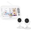 Baby Monitor with 2 Cameras, Video Baby Monitor, 4.3″ LCD Split Screen,2-Way Audio, Crying Detection, Night Vision, Temperature Detection