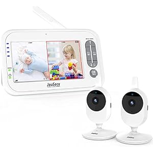 Baby Monitor with 2 Cameras, Video Baby Monitor, 4.3″ LCD Split Screen,2-Way Audio, Crying Detection, Night Vision, Temperature Detection