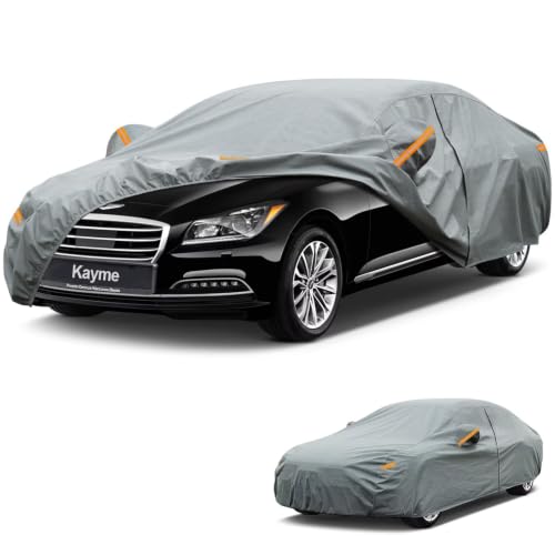 Image of Kayme Heavy Duty Car Cover Custom Fit Genesis G80(2017-2025), Waterproof All Weather for Automobiles, Full Exterior Covers Sun Rain UV Protection.