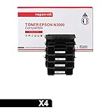  NOPAN-INK - x4 Toners - C13S051111 (Noir) - Compatible pour Epson EPL-N 3000 3000 D 3000 DT 3000 DTS 3000 Series 3000 T