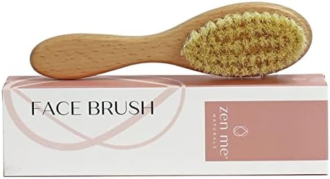Zen Me Premium Dry Brush for Face for Smooth Radiant Skin, Perfect for Gentle Facial Cleansing and Exfoliation with Natural Boar Bristles and Smooth Wooden Handle, with Detox eBook Gift