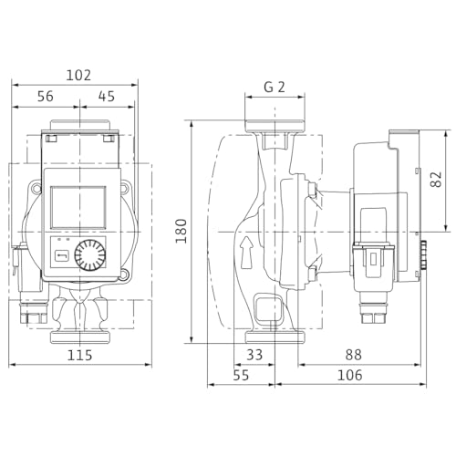 Wilo- Heizungs- und Klimaanlagenpumpen- Heizpumpe- Stratos PICO 30/ 0, 5- 6- Abstand 180 mm- G 2″ (50/ 60)-2