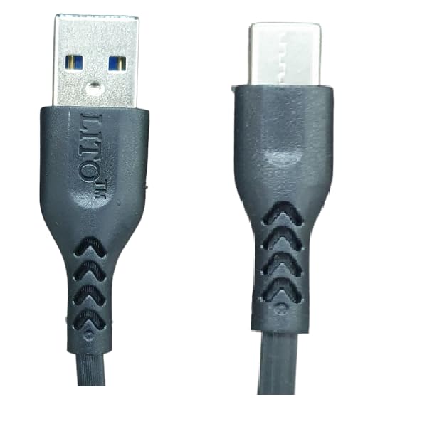 jarak dekat view of the USB Type-A and USB Type-C connectors of the Vikefon cable.