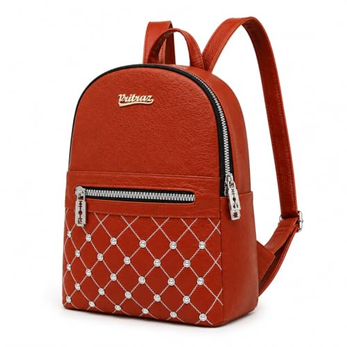 Image of VRITRAZ PU Leather Ladies Leather Shoulder Fitting Backpacks Designer Backpack Shoulder Bag, Handbag For Women, Girls Elegant Backpack Purse