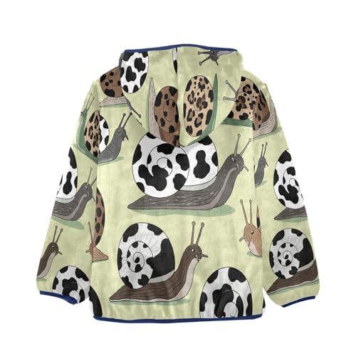 Snail Pattern with Spots Cute Toddler Fleece Jacket Girl Boys Hooded Fleece Jacket Coat Warm Outwear Zip-up 3-10T2