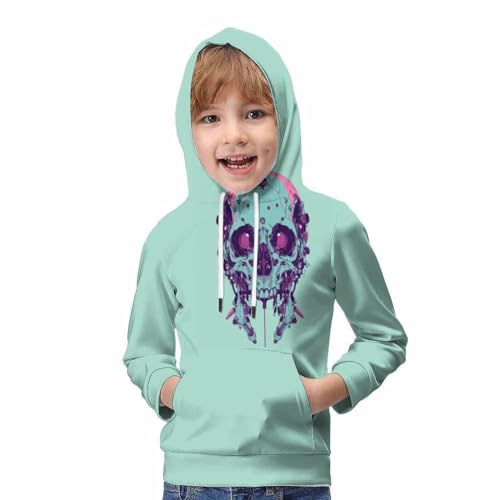 Sweat capuche crâne ample ado pour masquer les complexes et bouger