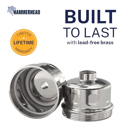 Image of HammerHead Showers Solid Metal Shower Head Filter - KDF 55 Shower Filter, High Pressure Universal Shower Filters to Remove Toxic Chemicals - Removes Chlorine and Heavy Metals - Chrome