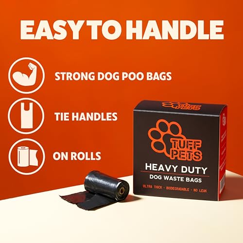 Tuff Pets Dog Poop Bag Holder - Poo Bag Holder Made From Bamboo - 1 Roll of Tuff Pets Poo Bags (10 Bags) Included - Doggy Pooh Bag Dispenser - Works With Any Poop Bag Rolls