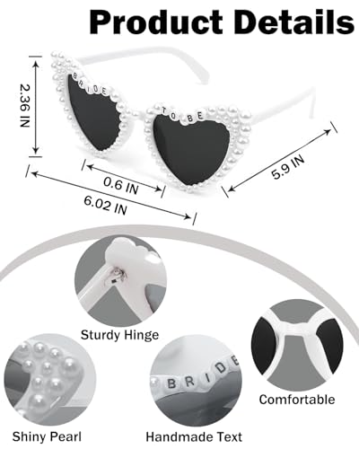 Bride to Be Heart Sunglasses - 8 Pack | Bachelorette Party Favors, Bridal Shower Bridesmaids Proposal Gifts3