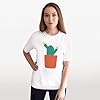 Azeeda 'Cactus in Flower ' Unisex T-Shirt - 100% Cotton, White, S (TA00209596) #1