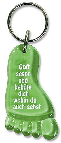 Uljö °° Schlüsselanhänger Fuß Gott segne und behüte dich wohin du auch gehst (grün)