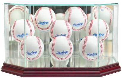 Perfect Cases 8BSB-C Octagon 8 Baseball Display Case, Cherry