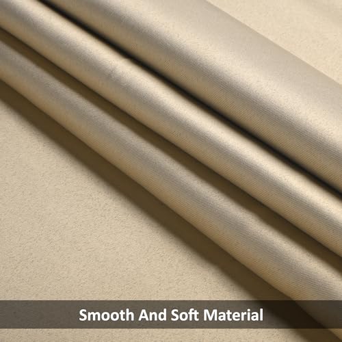 Image of Kuber Industries 4 Pcs Set Polyester Blackout Door Curtain 7 Feet for Home Decor | 8 Eyelet with Darkening Curtains for Living Room /Bedroom | Plain - Beige