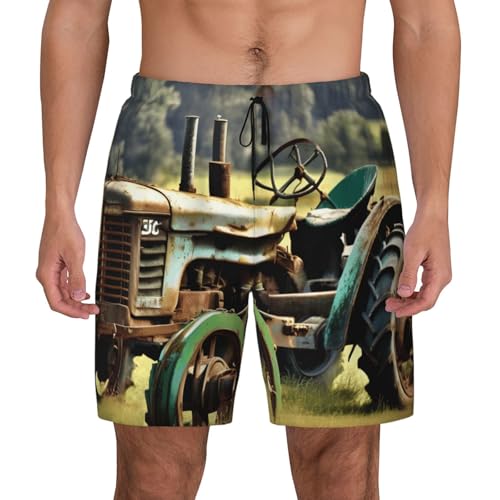 Short de bain pour homme imprimé tracteur ancien maillot de plage