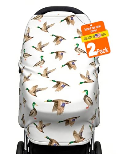 Duck Car Seat Cover & Canopy - Universal Multi-Use Baby Car Seat and Stroller Cover, Breathable Breastfeeding & Nursing Canopy, Newborn Infant Carrier...