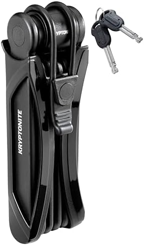 Kryptonite Folding Bike Lock, Compact Lightweight High Security Anti-Theft Foldable Bicycle Lock with 2 Keys and Mount for E-Bikes Scooter Road Mountain Bikes, 88.4cm (34.8 in)