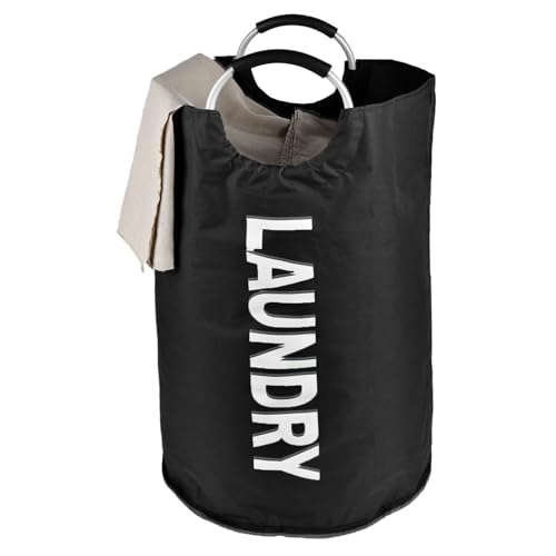 YRCBEHFU ランドリーバスケット 82L 大容量 洗濯カゴ 600D防水オックスフォード 折りたたみ ランドリーバッグ 洗濯物入れ 衣類収納 寝室/リビング/クローゼット 幅38×高さ72(cm) (ブラック)