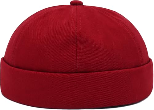 Image of Dome Brimless Hats for Women Men Beanie Docker Cap Sailor Skull Cap