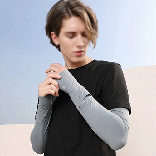 Manicotti di Seta del Ghiaccio Estivo Manicotti da Guida Sottili da Uomo e da Donna Guanti da Equitazione Sportivi da Uomo (Color : B, Size : ML XL)