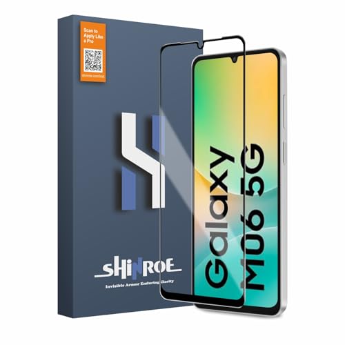 Image of Tempered Glass for Samsung Galaxy M06 | F06 | A06 (6.7 Inch) Military Grade 9H Screen Guard, Anti-Scratch, Shatterproof, Edge-to-Edge Full Coverage - Black Border