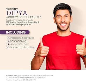 Dipya Acidity Relief Tablet | Clinically Proven to Give 100% Relief from Acidity & GERD in 60 Days | Ayurvedic Solution for Chronic Acidity, Heartburn, Bloating & Acid Reflux - 60 Tablets (Pack of 1)