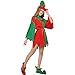 FantastCostumes Women Christmas Elf Costumes Adult Fancy Dress Holiday, Red, One Size