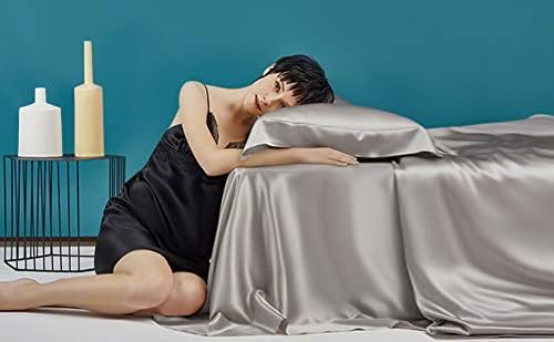 Miniatura 6 de Cal King - Juego de sábanas de seda auténtica con 14 bolsillos profundos, sábanas de lujo de hotel, extra suaves, bolsillos profundos, transpirables