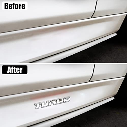 Aicel Turbo Car Emblem, 2 Pcs 3D Metal Turbo Badge For Auto Side Body Fender Rear Trunk, Automotive Replacement Decoration Decal Sticker, Tailgate Letter Nameplate For All Cars, Truck, Suv (Silver) #TOP2