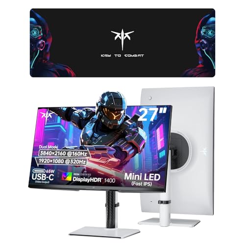 Image of KTC 27 Inch Dual Mode Mini LED 4K Gaming Monitor & Large Mouse Pad