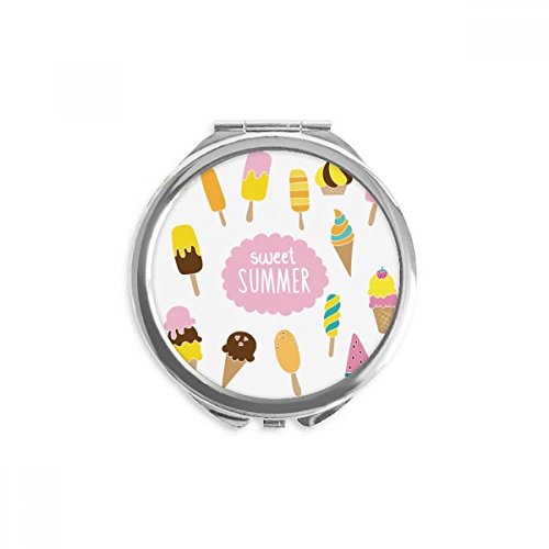Miroir de poche à la main joli petit cadeau coloré sur le thème de l'été