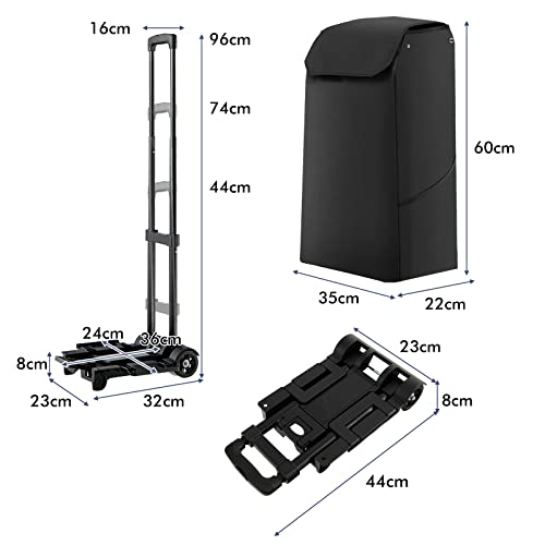 GOPLUS Einkaufswagen, Einkaufstrolley, Faltbarer Handwagen, Einkaufstrolley mit Rädern und Abnehmbarer 38-Liter… – Bild 8