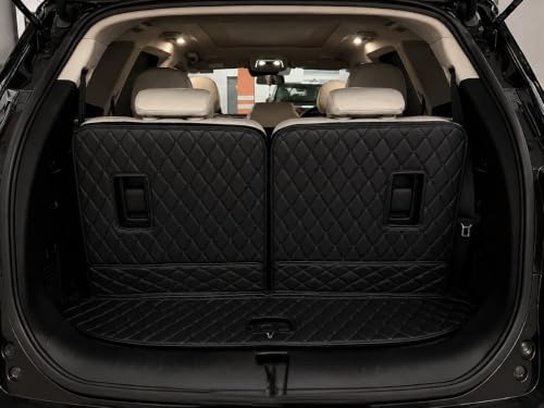 Image of Premium 7D Boot /Trunk Mats Compatible for Mahindra XEV 9s||Luxury Leather Double Layered mats||Complete Set ||100% Waterproof and Washable (Black with Black)