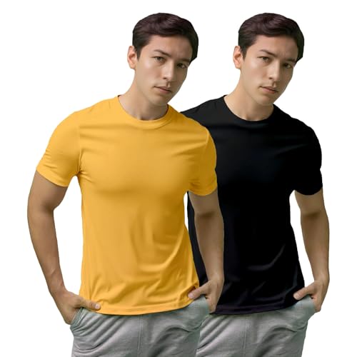 Image of Gym T Shirts for Men Workout | Sports Tshirt for Man | Running Mens T-Shirts | Polyester Men's T Shirt | Quick Dry fit Training Active Wear | Badminton Football Jersey Tshirts