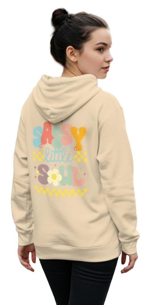 Dagcros Sassy Little Soul” Retro Graphic Oversized Hoodies – Inspired Hood for Girls & Teens Colorful Funky Flower Power Design-image-8