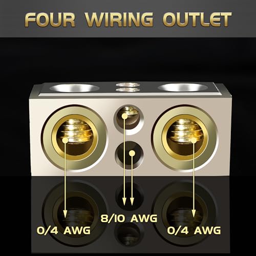 TONDA Battery Terminals, 0/4/8/10 Gauge Battery Terminal Connectors with Shims and Protective Covers, Car Battery Cable Ends, 1 pair