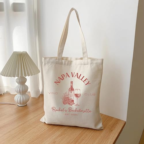 Bolso tote personalizado para despedida de soltera con tema de bodega y vino, accesorio para baby shower o despedida de soltera miniatura 6