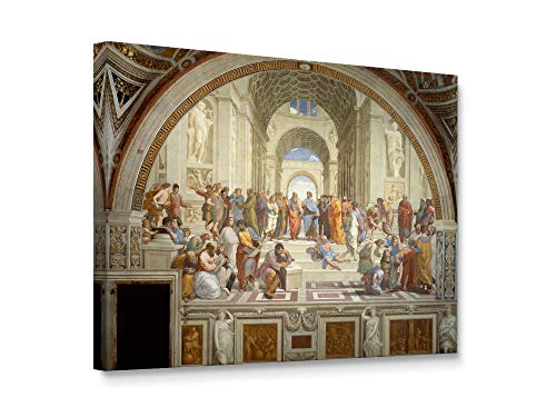 Niwo ART - The School of Athens, World's Most Famous Paintings Series, Canvas Wall Art Home Decor, Gallery Wrapped, Stretched, Framed Ready to Hang (16
