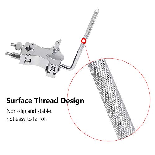 Abrazadera ajustable para extensión de tom de batería Eujgoov con soporte de abrazadera y montura en L para accesorios de percusión miniatura 7