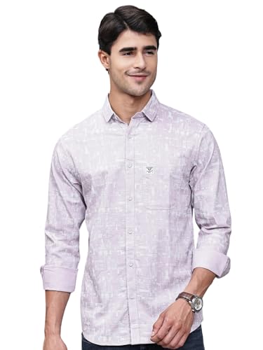 Image of Majestic Man Custom Geometric Printed Pure Cotton Slim Fit Casual Shirt