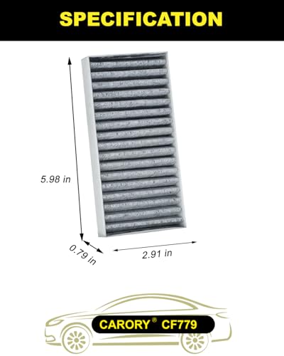 Image of Cabin Air Filter w /Activated Carbon for Jeep Wrangler (2011-2017), Wrangler JK (2018), OE# 55111302AA, 68233626AA, CF11777, C16177E, P3923WS, CF779