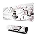 Price comparison product image YISHOW White Cherry Blossom Branch Japanese Oversized Gaming Mouse Pad XL Pagoda Mouse Pad & Desk Pad with Stitched Edges Long Non-Slip Rubber Backing 80 x 30 cm