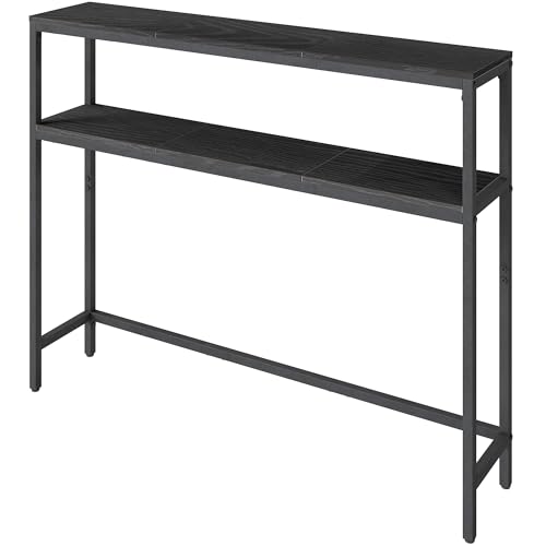 VASAGLE Konsolentisch, schmaler Sofatisch mit 2 Ablagen, 20 x 100 x 80 cm,...