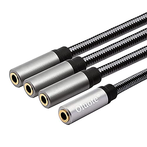 Oluote TRS 3.5mm Hembra a 3 puertos TRS 3.5mm Hembra Stereo Jack Cable de audio Auxiliar, para Altavoz, Teléfono inteligente, Auriculares Multifunción, PC, Tableta Cover